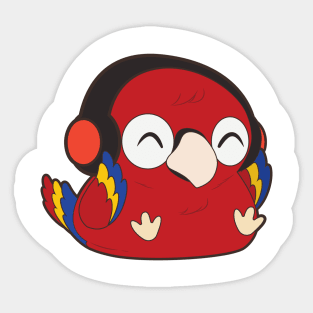 Parrot - Music with Headphone Sticker